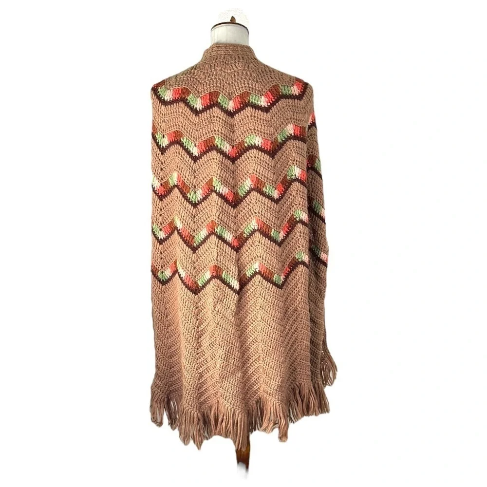 Handmade Crochet Poncho Cape Size M/L